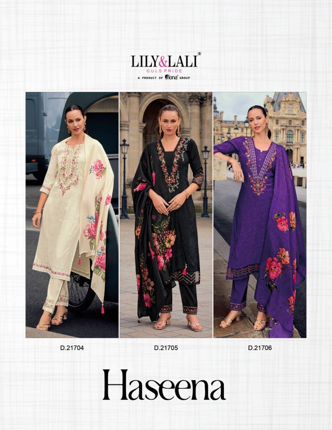 Haseena By Lily And Lali Viscose Silk Kurti With Bottom Dupatta Wholesale Price In Surat